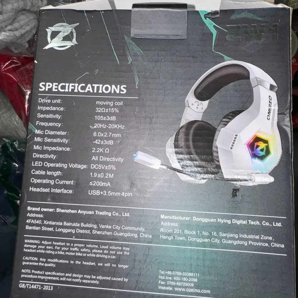 Open Box Gaming Headset with 7.1 Surround Sound, Noise Cancelling Mic RGB